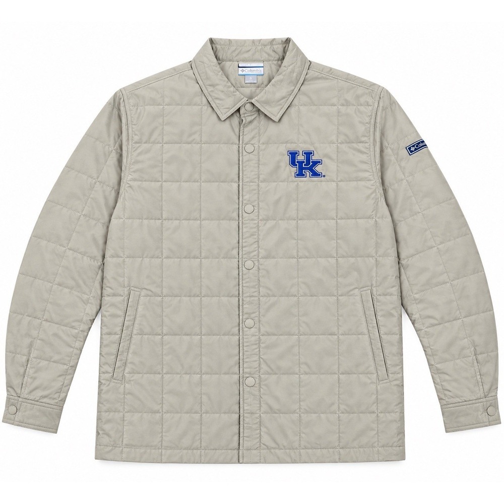 Columbia Kentucky Wildcats Quilted Jacket Men's M Dark Stone Snap Front NWT